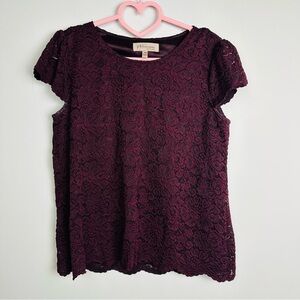 Philosophy Women's Burgundy Lace Blouse Size PM